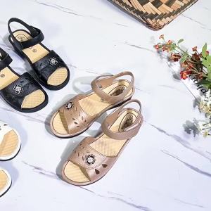 [Free Shipping] Womens Summer Casual Fashion Thick-Soled Non-Slip Wear-Resistant Floral Velcro Granny Shoes