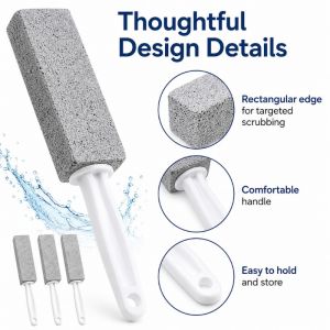 5PCS Pumice Stone Toilet Cleaning Brush Efficient Cleaner for Toilet Bowl Stains Gentle on Ceramic