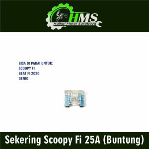 Sekering Scoopy Fi 25A (Buntung) (Per 1 PCS) - Fuse Micro Mikro Sekring Tusuk Tancap Beat FI Genio