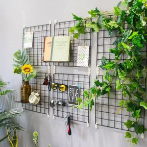 Hijang Segi Wall Grid Wire Mesh Besi Gantung Foto Organizer Dekorasi Dinding dan Tanaman Hias