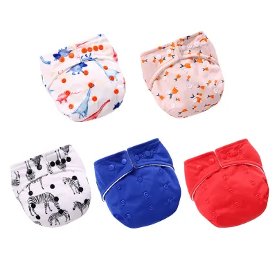 Miracle Baby Waterproof Reusable Diapers 5pcs Cotton Children Cloth Nappies Training Pants Infant Washable Diapers For Baby Infant Shorts Underwear Cloth Adjustable Washable Newborn Baby Diaper