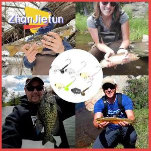 zhanjietun Lưỡi Jig đầu cá móc 9g móc câu cá với Spin Khóa Pin Spinner cho Mồi Câu Cá mềm của móc thép carbon