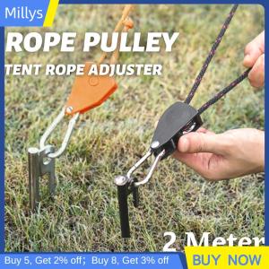 Millys เชือกเต็นท์ตั้งแคมป์กลางแจ้งเชือกรอกควบคุมปรับได้เชือกยก