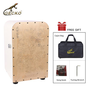 GECKO Cajon Box Drum with Snare and Bass Tone for Acoustic Music Play with Your Hands 1-Year Warranty (GL40H)