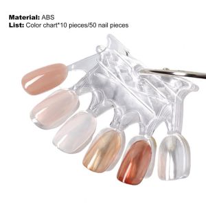 Sheets False Nail Tips Plastic Polish Swatch Natural Clear Nail Art Palette Display Manicure Tool