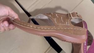 New Solid Color Embroidered Sandals For Women In Plus Size