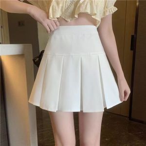 S-6XL Plus size Korean High waist Preppy Skorts Slim Pleated Skirt Skater Tennis School Skirts for women Safety Trousers