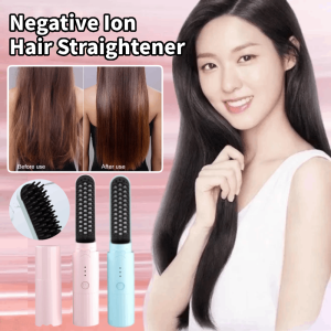 Portable Wireless Hair Straightener Negative Ion Curling Comb No Hair Damage Rechargeable Hair Straightener