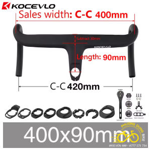 Ghi đông cong road liền pô tăng Carbon xe đạp KOCEVLO X01 80/90/100/110x400mm (Kèm Phụ Kiện)