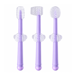 Lunabebe Silicone Newborn Baby Oral Cleaner Toothbrush 3pcs Set