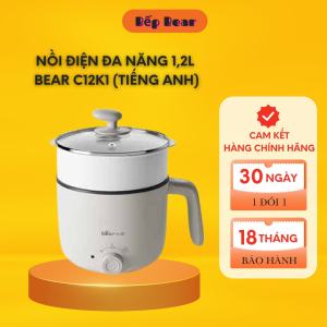 Nồi Điện Đa Năng Bear 12L Nồi Điện Mini Đa Năng Nấu Mì Chiên Xào Chống Dính Kèm Xửng Hấp MC-4H16H - HÀNG CHÍNH HÃNG