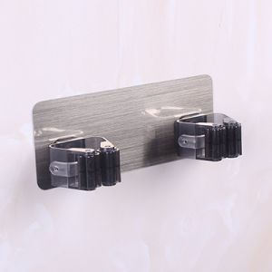 Wall-Mounted Mop Holder Bathroom Kitchen Storage Sweep Hook Adhesive Hook No-Drilling Required Home Goods