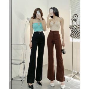 Quần Ống Loe 2 Khuy Dáng Dài]❣FREESHIP❣ Siêu Hack Dáng-Vải Co Giãn Mềm Mướt-Hàng Thiết Kế Full Size.