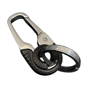 Men Keychain Hook Key Hook Keychain Rings Alloy Texture for Outdoor Climbing Double Rings Carabiner Fishing
