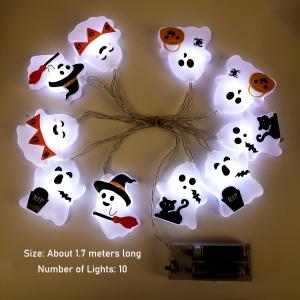 1.7m 10led Halloween Fairy LED String Light Battery Powered Halloween Christmas Party Decoration Witch Pumpkin Mummy Angel Spider Web