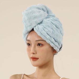 Keranixy Hair Towel Cap Super Absorbent Microfiber Quick Dry Reusable Shower Cap Thick Soft Bath Hair Turban Tuala
