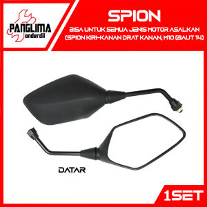 Spion Standar Model PCX Beat FI Street Pop eSP Spacy Scoopy Grand Vario Tiger Revo Lama Absolute GL Mega Pro Blade Bisa Untuk Semua Jenis Motor Honda Kanan Kiri Drat Kanan Kaca Datar Cembung Sepion Set Kanan Kiri