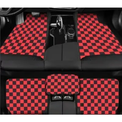 5 SET Car Floor Mat Universal Anti-Slip Carpet Checkmate Karpet Fits Perodua Honda Toyota MYVI AXIA BEZZA SAGA VIVA