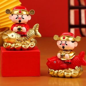 SKJK STUDIO Chạy bằng năng lượng  trời Đồ trang trí Thần Tài gật đầu Gật đầu tự động Thiết kế Yuanbao Trang trí cá Koi thu hút sự giàu có Biểu tượng may mắn Quà tặng năm mới Đồ trang trí ô tô Quà tặng ô tô