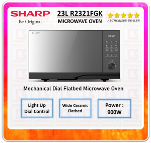 SHARP 23L Mechanical Dial Flatbed Microwave Oven R2321FGK