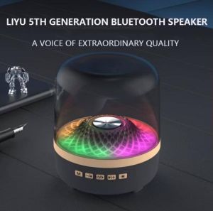 Colorful Glass Bluetooth Speaker Sound Box Subwoofer Home High Volume Wireless Lighting