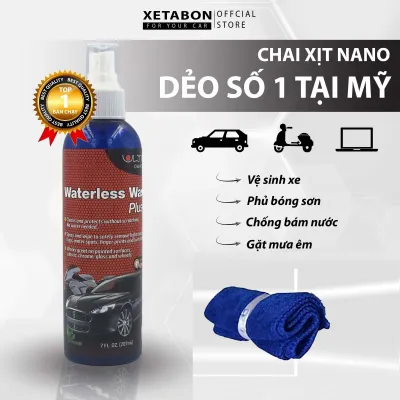 Chai xịt nano dẻo Ultima vệ sinh chống bám nước kính ô tô phủ bóng sơn xe dung tích 650ml 200ml xịt dẻo nano ultima TẶNG kèm khăn chuyên dụng