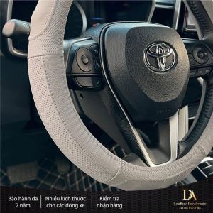 Bọc Vô Lăng Ô Tô Cho Xe 4 Chỗ Đến & Chỗ Bằng Da Bò 100% CAO CẤP - Bảo Hành 2 Năm