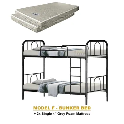 LIVING MALL Metal Single Queen Folding and Double Decker Bed Frames With Foam Mattress