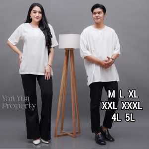 Baju Putih Polos Atasan Pria Wanita Bahan Sejuk Ukuran Lengkap