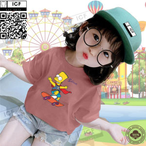 T-shirt for Kids Girls The Simpsons Print Cotton Childrens T-Shirt  7-12 Years Old Cute Top for Kids | KG2237