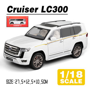 LEO 1:18 Toyota Land Cruiser LC300 SUV Metal Alloy Toys Car Model Diecast Vehicle For Boys Kids Simulation Sound Light Effect Gift Hobbies Collection