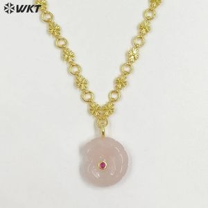 WT-N1507 5PCS Gentle Heavy Industry Gemstone 16+2inch Snail Shape Necklace For Women Anniversary ACC