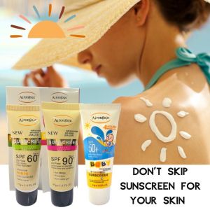 Sunscreen Airongsie SPF50+ PA++++ Krim Wajah Bayi & dewasa   Krim Pelindung Terik Matahari Pemutih Badan Wajah Bayi Anti Penuaan 45Ml 100% Asli