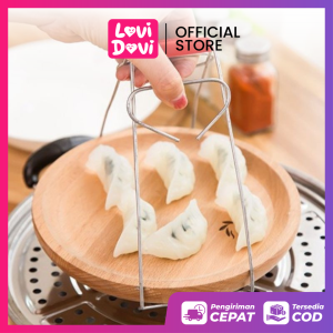 Jepit Panci Piring Mangkok Stainless Steel  Gagang Plastik Tahan Panas/ Pengangkat Panci