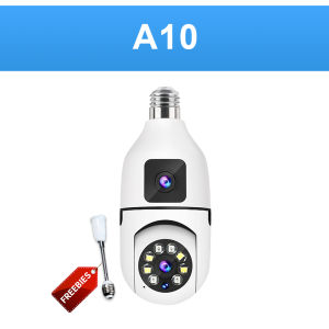 YOOSEE A10 Dual Lens cctv camera Auto tracking Security WiFi Lamp Bulb Camera connect cellphone cctv light bulb cctv bulb camera 360 rotation wireless led bulb smart cctv camera Full HD night vision human detection