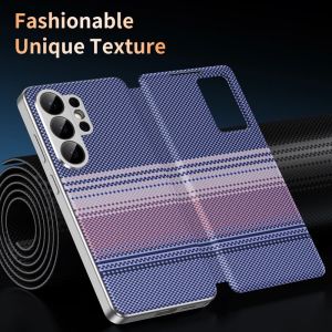 For Samsung Galaxy S26 S25 S24 S23 S22 Ultra Flip Smart Window Display with Card Slot Bracket APP Luxury Leather Phone Cover