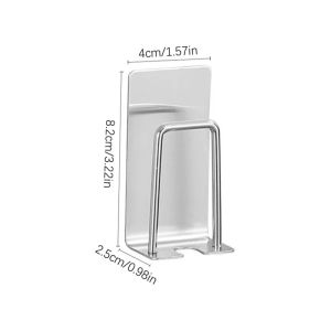 [Annabels] ที่วางแปรงสีฟันติดผนังสแตนเลสแบบมีกาวในตัวอุปกรณ์ในห้องน้ำที่จัดน้ำยาบ้วนปากถ้วยวางปาก