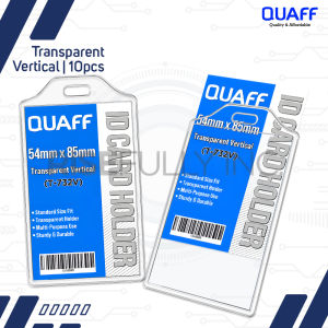 Risefully QUAFF 54x85mm Clear ID Card Holder Vertical T-732V ID Sleeve 10pcs ID Protector ATM Size
