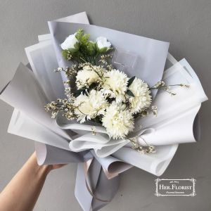 HER.FLORIST [CARNATION] 5 Soap and Dried Flowers Bouquet / Buket Bunga Sabun dan Kering Hadiah Kado