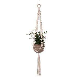 JOKTT Handmade Cotton Rope Hanger Flower Pot Gardening Boho Tassel Hanging Basket Tray DIY Flower Pot Holder Home