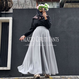Celana Kulot Panjang Payung Mayung Lebar Premium Palazzo Sifon Chiffon Ceruty Ceruti Pants Almira