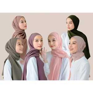 Pashmina Inner 2 in 1 Ceruty Babydoll Dinda Hauw Terbaru/Hijab Instan Plus Innee 2 in 1 Ceruti Baby Doll