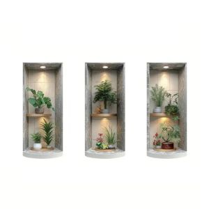 MELODI 2D/3D Green Tree Wall Sticker Easy To Peel Waterproof PVC Wall Decoration Elegant Self-Adhesive Plant Wall Sticker for Office Living Room Study Cabinet