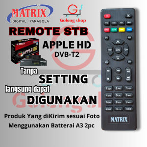 Remot Remote Set Top Box STB DVB T2 MATRIX Apple Merah