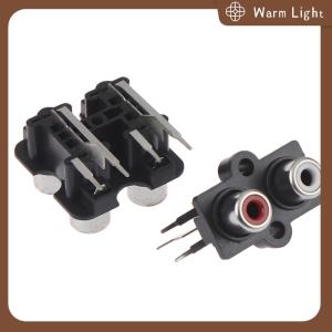 Warm Light ช่องเสียบสัญญาณเสียงสเตอริโอตัวเมีย RCA ช่องเสียบ2 4 5ชิ้นช่องเสียบช่องเสียบสัญญาณเสียง