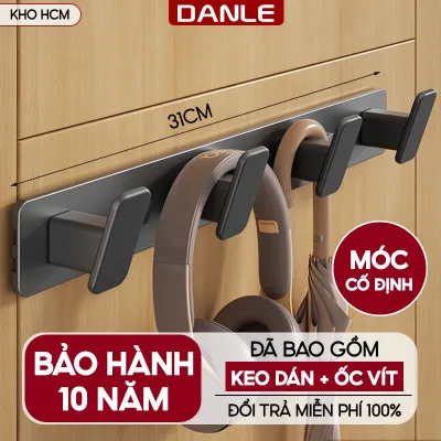 Móc treo đồ đa năng dán tường DANLE chất liệu Nhôm Cao Cấp chống gỉ sét chịu lực 50KG tặng kèm keo dán ( DL 0445)
