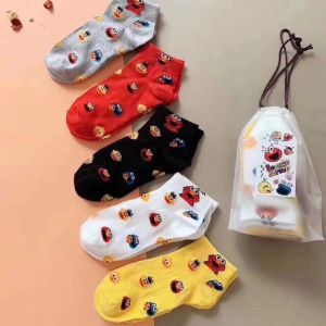 rainbow92 ถุงเท้าข้อสั้น พร้อมถุงใส่ แบบ5คู่ และ 10 คู่  พร้อมส่ง