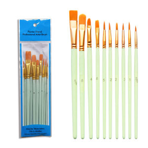 Paint Brush Set For Painting Watercolor Nylon Paint Brush Oil Acrylic Painting Brush Art Supplies (10 Pcs/Set)