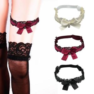 Bells Bows Lace Leg Garters Belt Adjustable Thigh Rings Leg Garter Belt Elastic Punk Thigh Rings Garter for Womens Girls