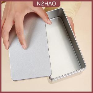 N2HAO  Mini tinplate xà phòng Hộp kẹp tóc kim loại hình chữ nhật sắt hộp nhỏ vuông lưu trữ đồ trang sức Nail Beauty kẹo đồng xu Pill trường hợp